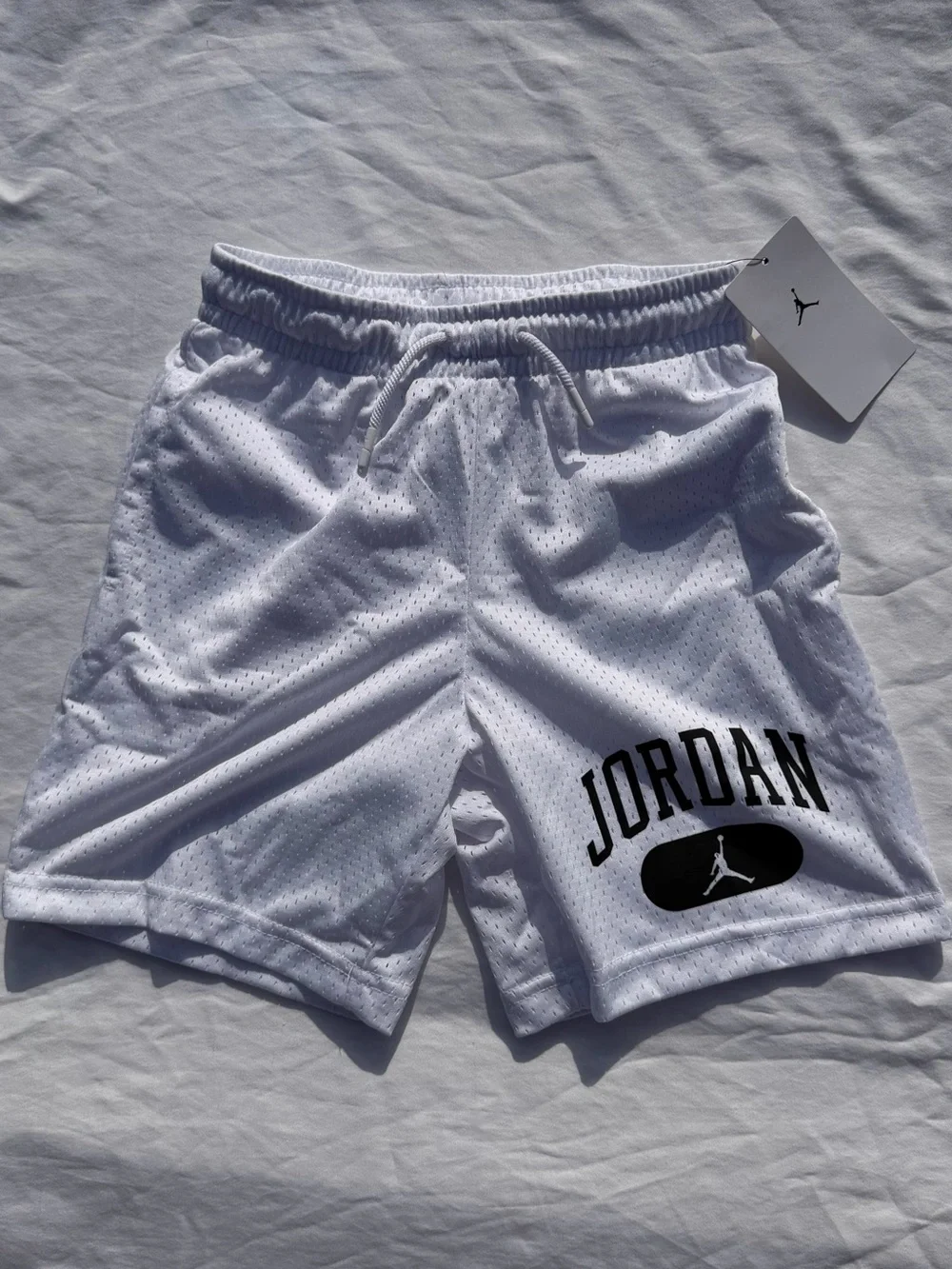 Jordan Boys Youth 2pc White & Red Jumpman Tee and Mesh Shorts Set - Small